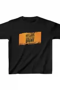 Unisex Çocuk Baskılı T-Shirt - Siyah