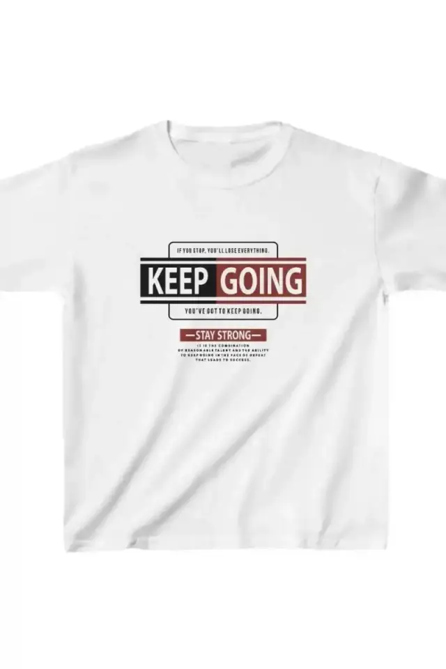 Unisex Çocuk Baskılı T-Shirt - Beyaz