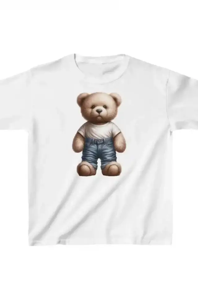 Unisex Çocuk Baskılı T-Shirt - Beyaz