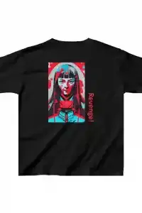 Unisex Çocuk Baskılı T-Shirt - Siyah