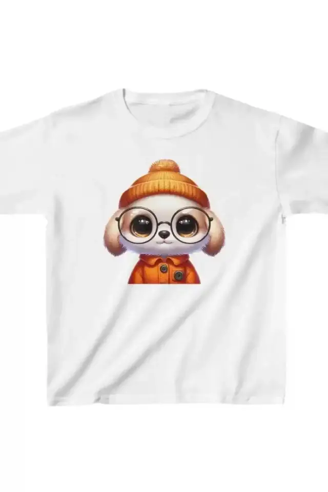 Unisex Çocuk Baskılı T-Shirt - Beyaz