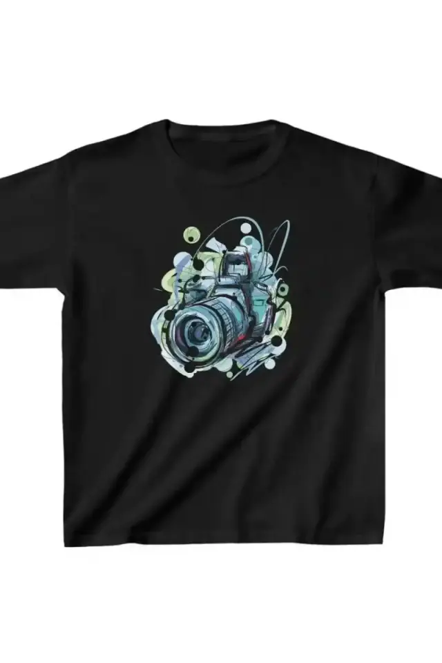 Unisex Çocuk Baskılı T-Shirt - Siyah