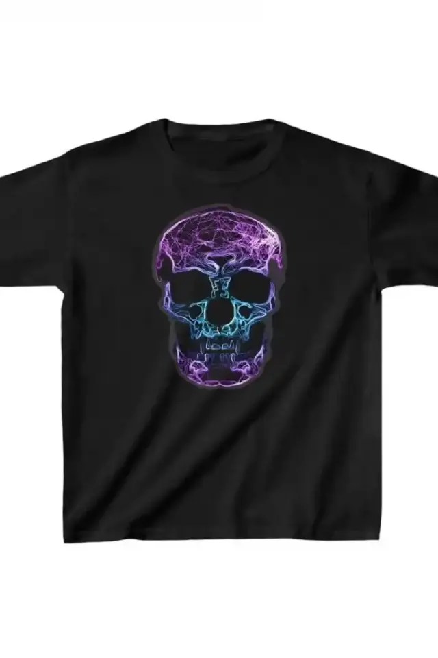 Unisex Çocuk Baskılı T-Shirt - Siyah