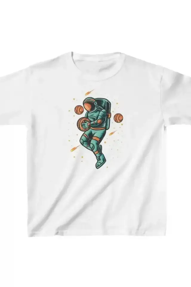 Unisex Çocuk Baskılı T-Shirt - Beyaz