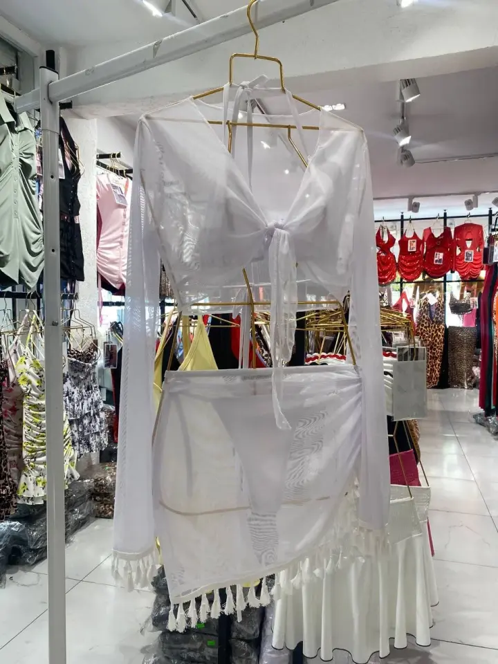 Morliva Tül Pareolu Bikini Takım 4 Lü Beyaz