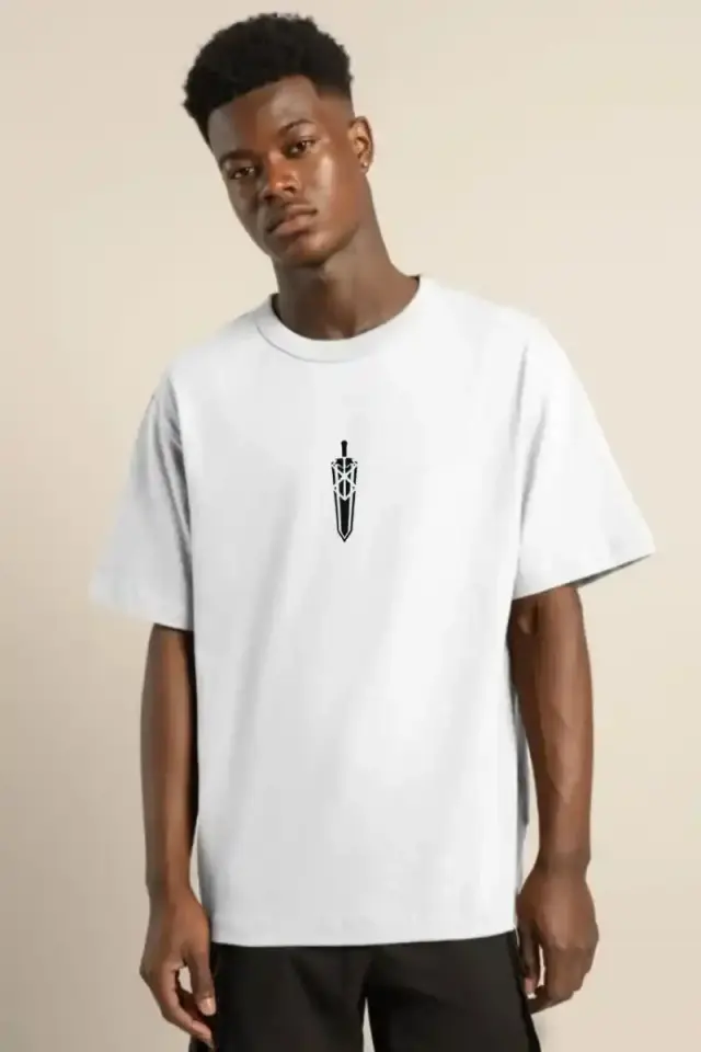 Erkek Baskılı T-Shirt Kısa Kol Bisiklet Yaka Regular Fit Rahat Kalıp Günlük Tişört - Beyaz