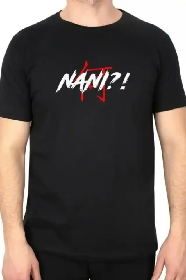 Erkek Kısa Kol Yazlık Tişört Bisiklet Yaka Baskılı Oversize T-Shirt - Siyah