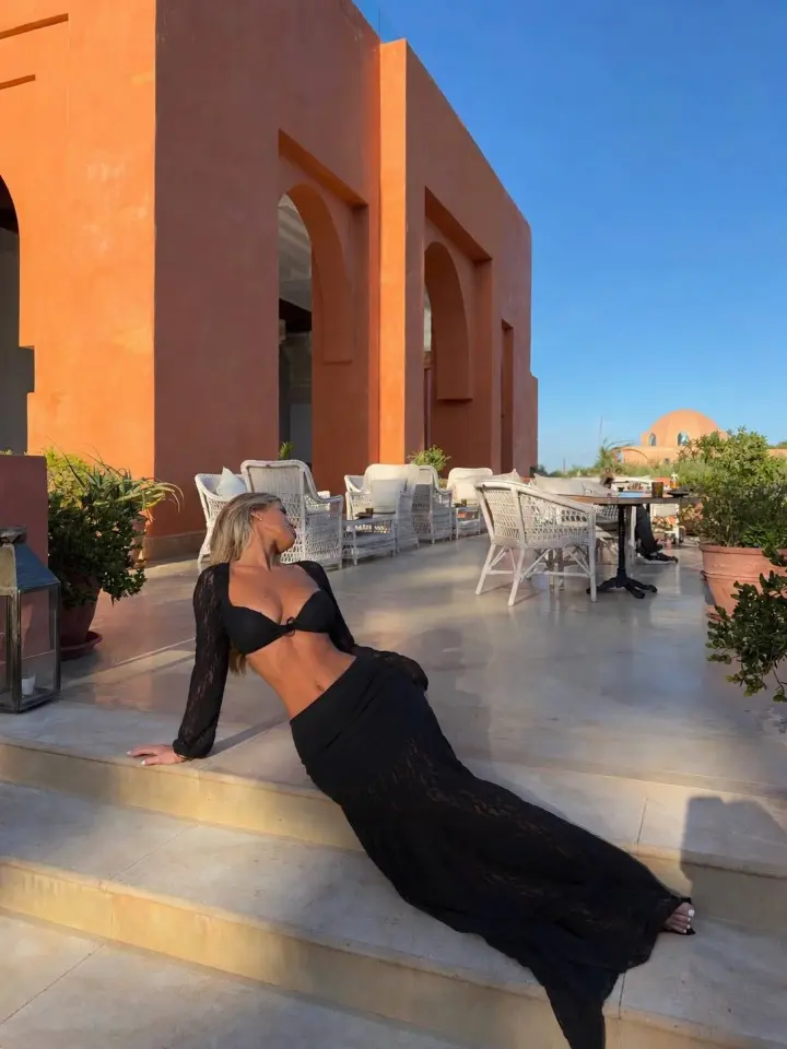Dantel Uzun Etek & Bralet Set Siyah