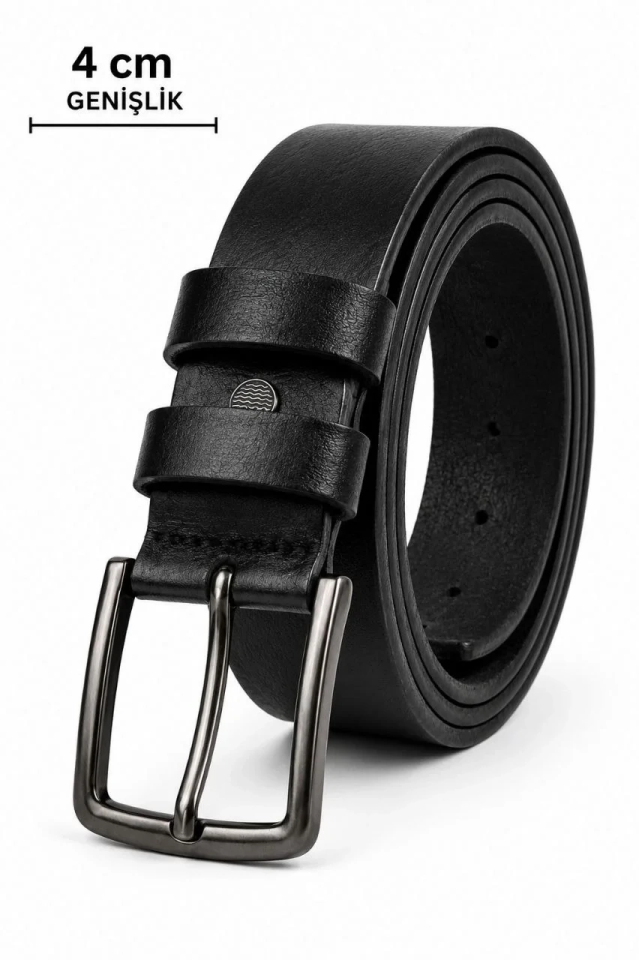 Erkek Hakiki Deri 4 cm Klasik Kemer Metal Tokalı Günlük ve Klasik Kullanım