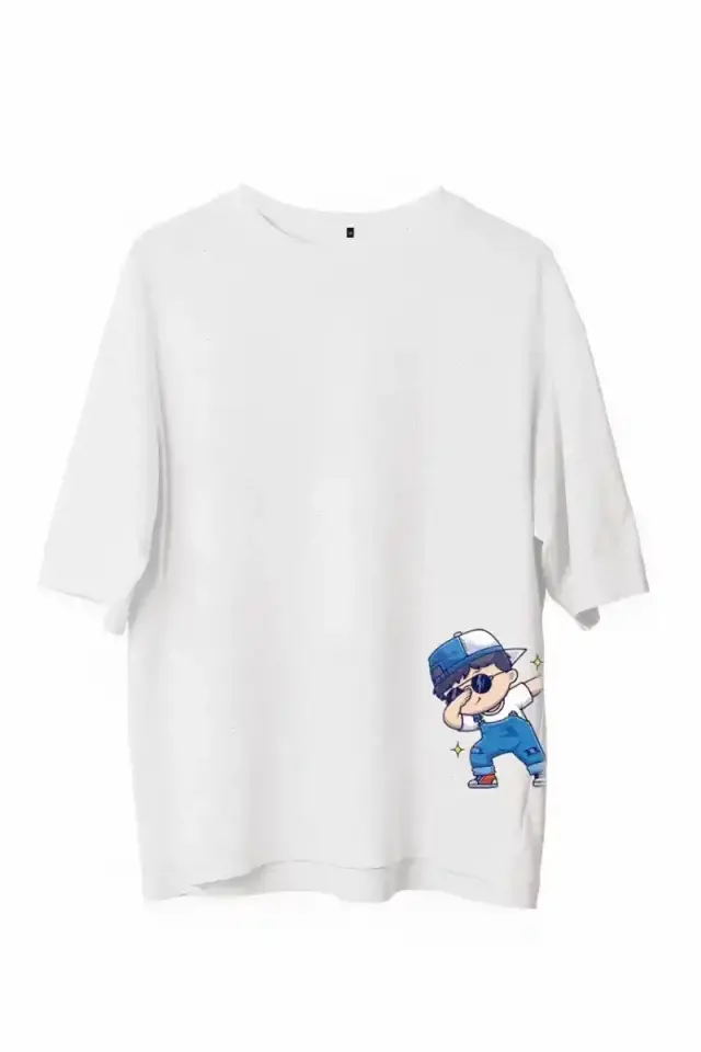 Erkek Baskılı T-Shirt Kısa Kol Bisiklet Yaka Regular Fit Rahat Kalıp Günlük Tişört - Beyaz