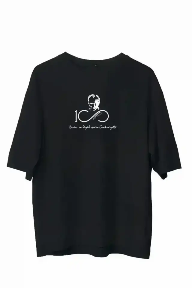 Erkek Baskılı T-Shirt Kısa Kol Bisiklet Yaka Regular Fit Rahat Kalıp Günlük Tişört - Siyah