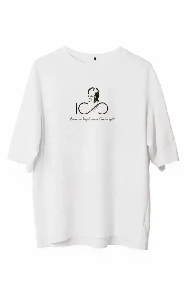 Erkek Baskılı T-Shirt Kısa Kol Bisiklet Yaka Regular Fit Rahat Kalıp Günlük Tişört - Beyaz