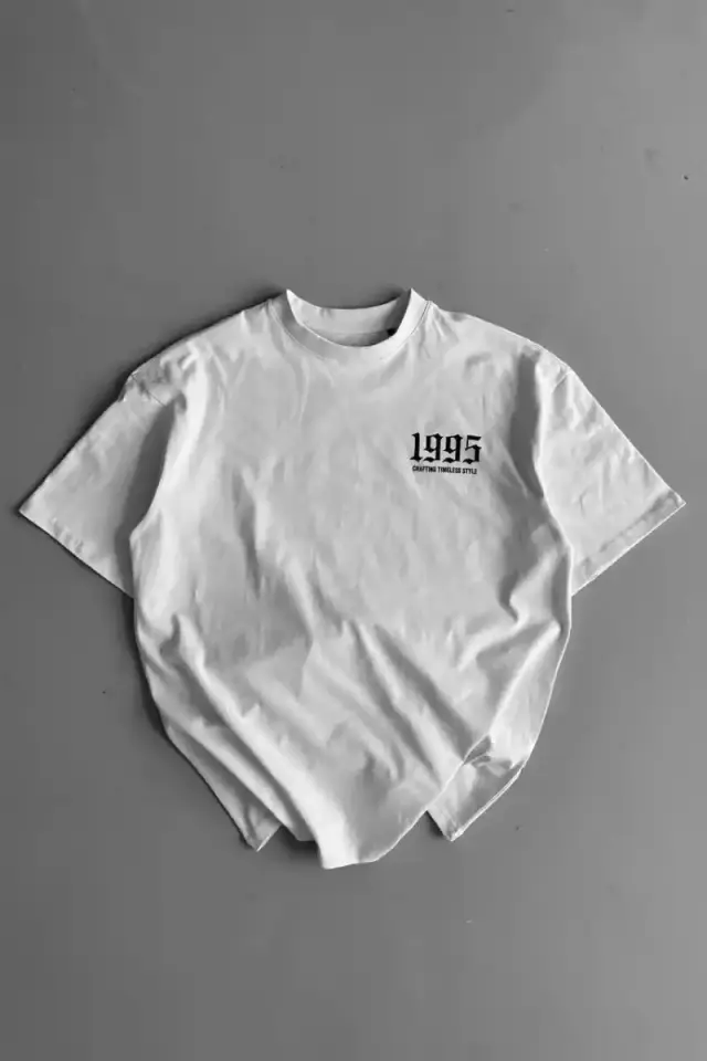 Erkek Baskılı T-Shirt Kısa Kol Bisiklet Yaka Regular Fit Yazlık Tişört -  Beyaz