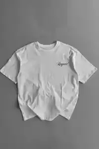 Erkek Baskılı T-Shirt Kısa Kol Bisiklet Yaka Regular Fit Yazlık Tişört -  Beyaz