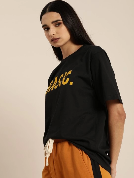 Baskılı T-shirt - Siyah