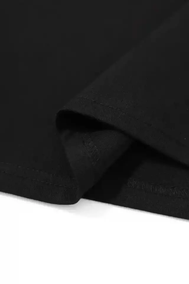 Erkek Tişört Palmiye Baskılı Bisiklet Yaka Kısa Kol Yazlık T-shirt - Siyah